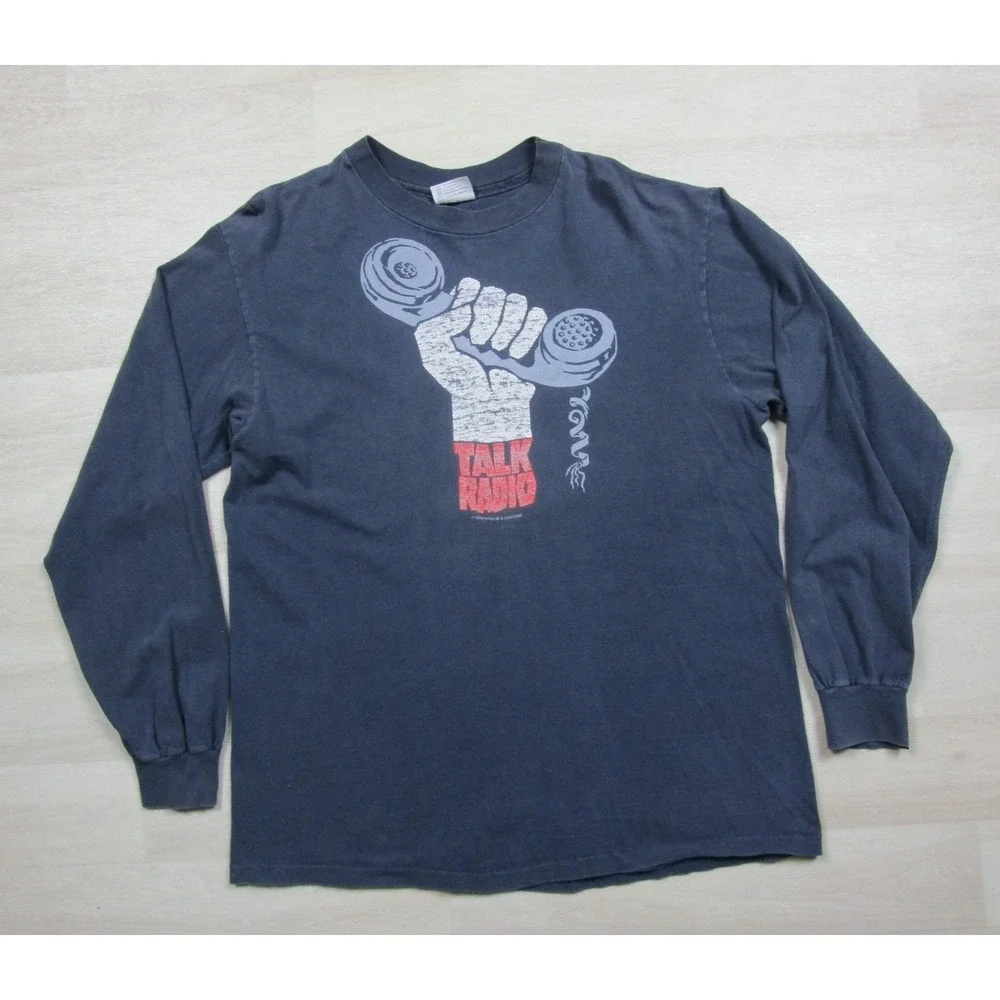 Vintage Movie Promo T Shirt Size (XL) Oliver Stone 1980's Talk Radio Long Sleeve
